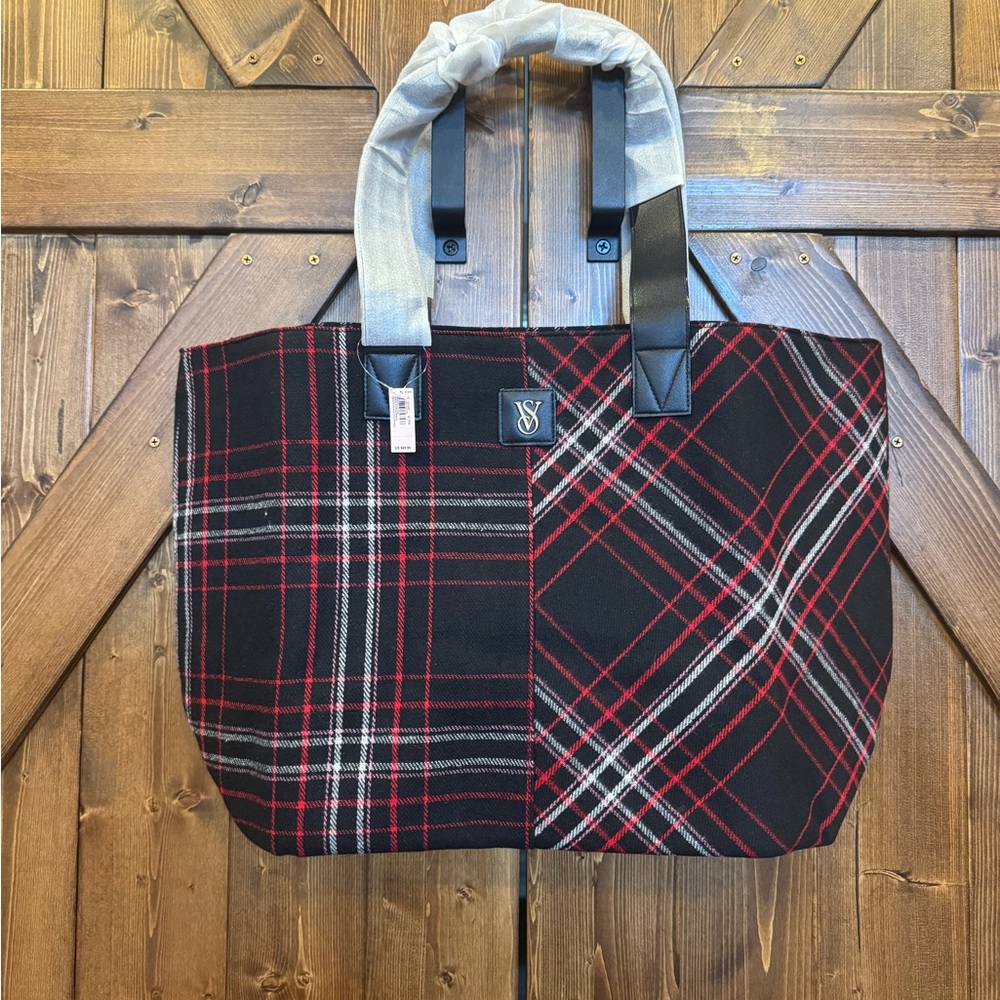 Victoria’s Secret plaid cloth tote bag, brand new